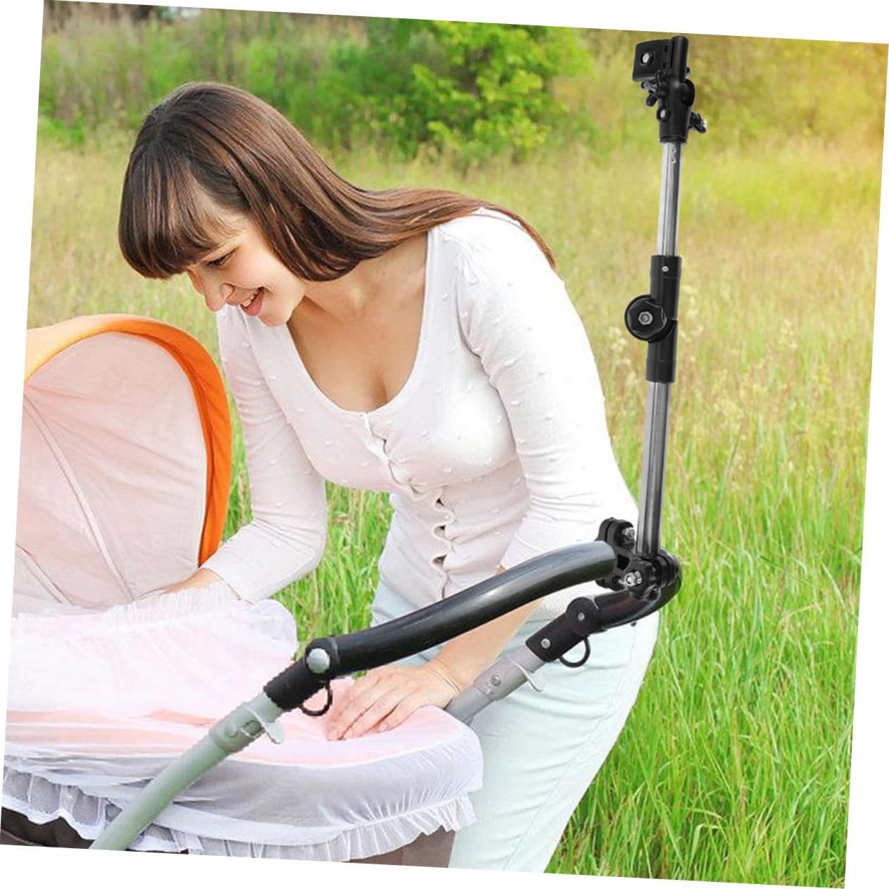 2pcs Bike Umbrella Stand Bike Umbrella Mount Holder Stroller Parasol Holder Retractable Bicycle Rack