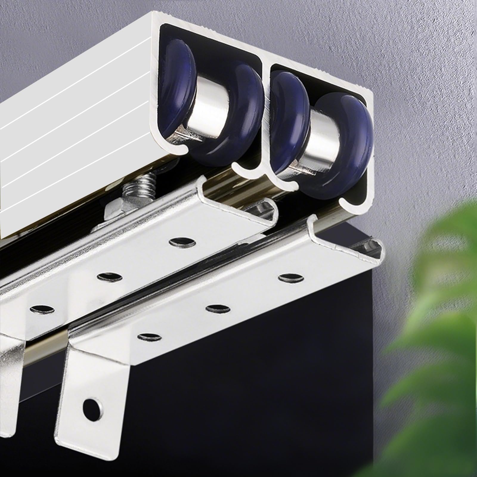 Rail porte coulissante blanc pour dressing et séparation de salon 240cm