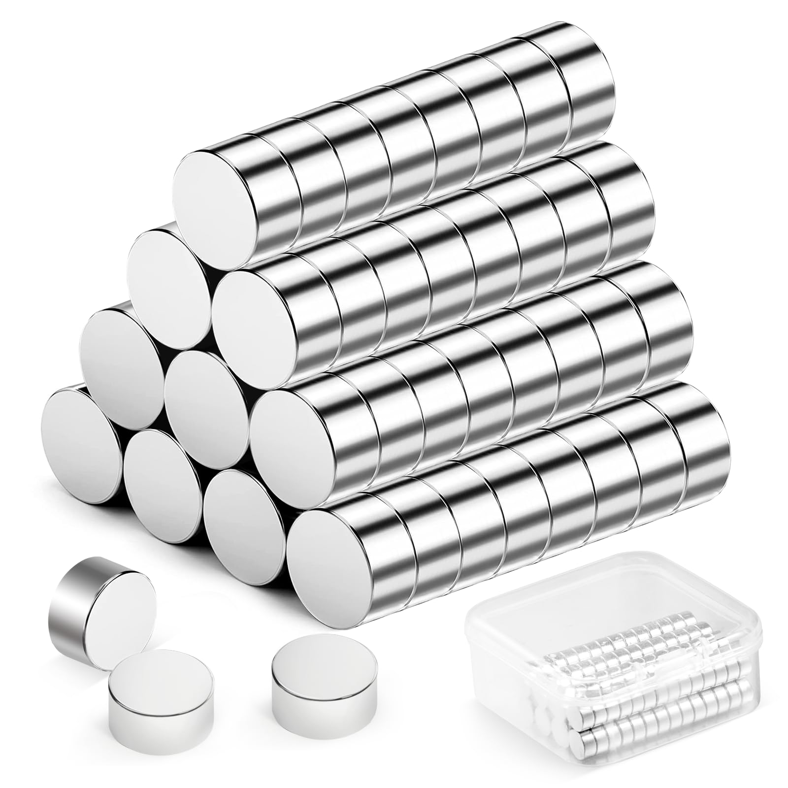 Oderra Mini Magnete Extra Stark 6x3mm Neodym-Magnete, 60 Stück mit Aufbewahrungsbox