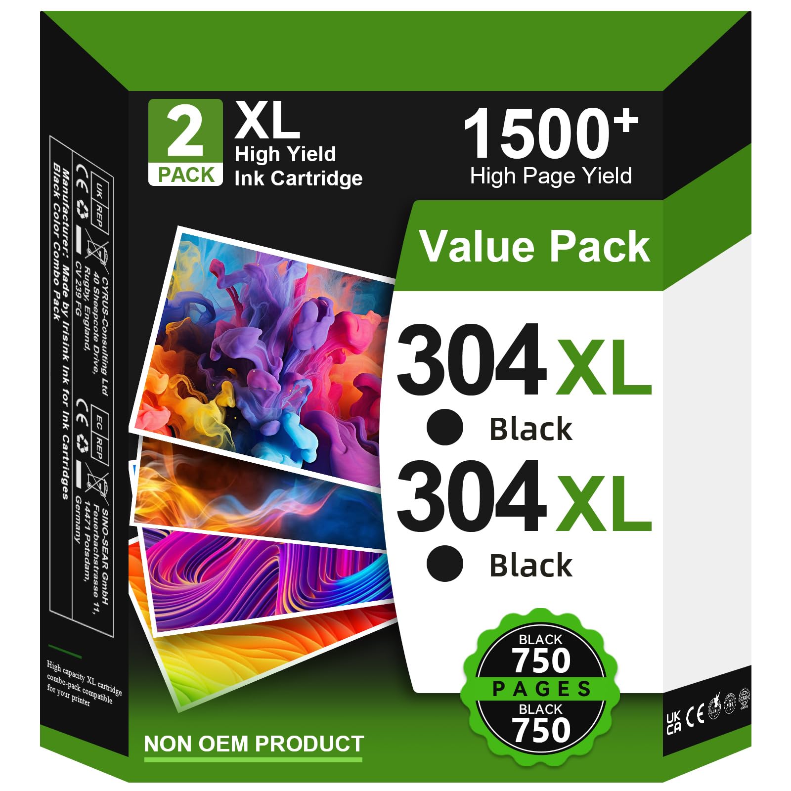 304XL Cartucho de Tinta Negro Compatible con HP 304 XL para Envy 5010 5020 5030 5032 Deskjet 2620 2630 2632 2633 3700 3720 3730 3750 3760 3762 Impresora