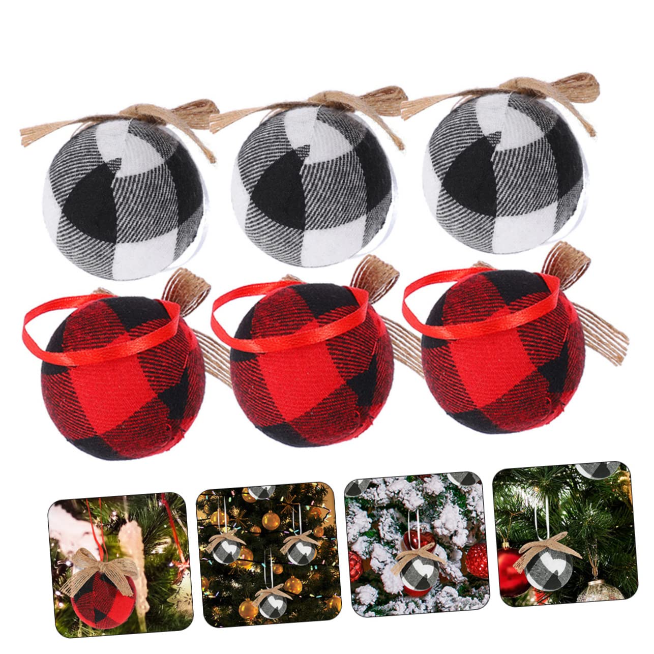 Zerodeko 4 Juegos Bola De Tela De Cuadros Navideños Árbol De Navidad Luces De Navidad Al Aire Oro Guirnalda Decoración Navideña De Época Decoración Navideña Paño 12 Piezas X 4