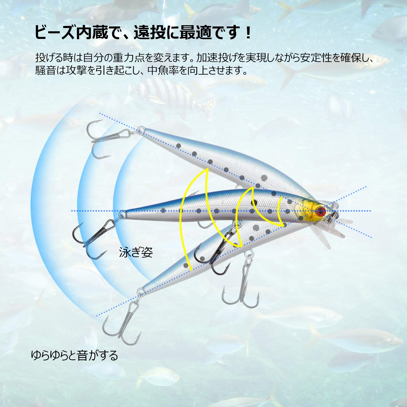 Amazon.co.jp: ColorGo ルアー ミノー セット フローティングミノー