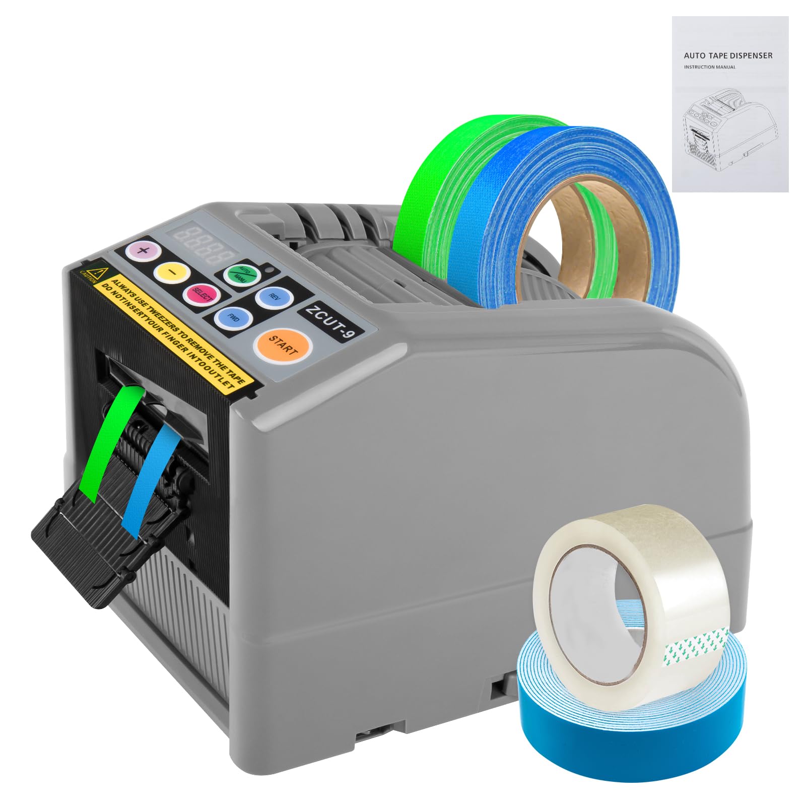 Nastro adesivo automatico Zcut-9, con ingranaggi in silicone, per nastri forti, larghezza banda 6-60 mm, lunghezza 5-999 mm, per ufficio