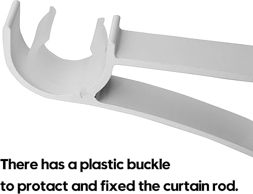 Miniatura 10 de AddGrace Paquete de 4 soportes de barra de cortina dobles para cortinas de aleación de aluminio resistentes