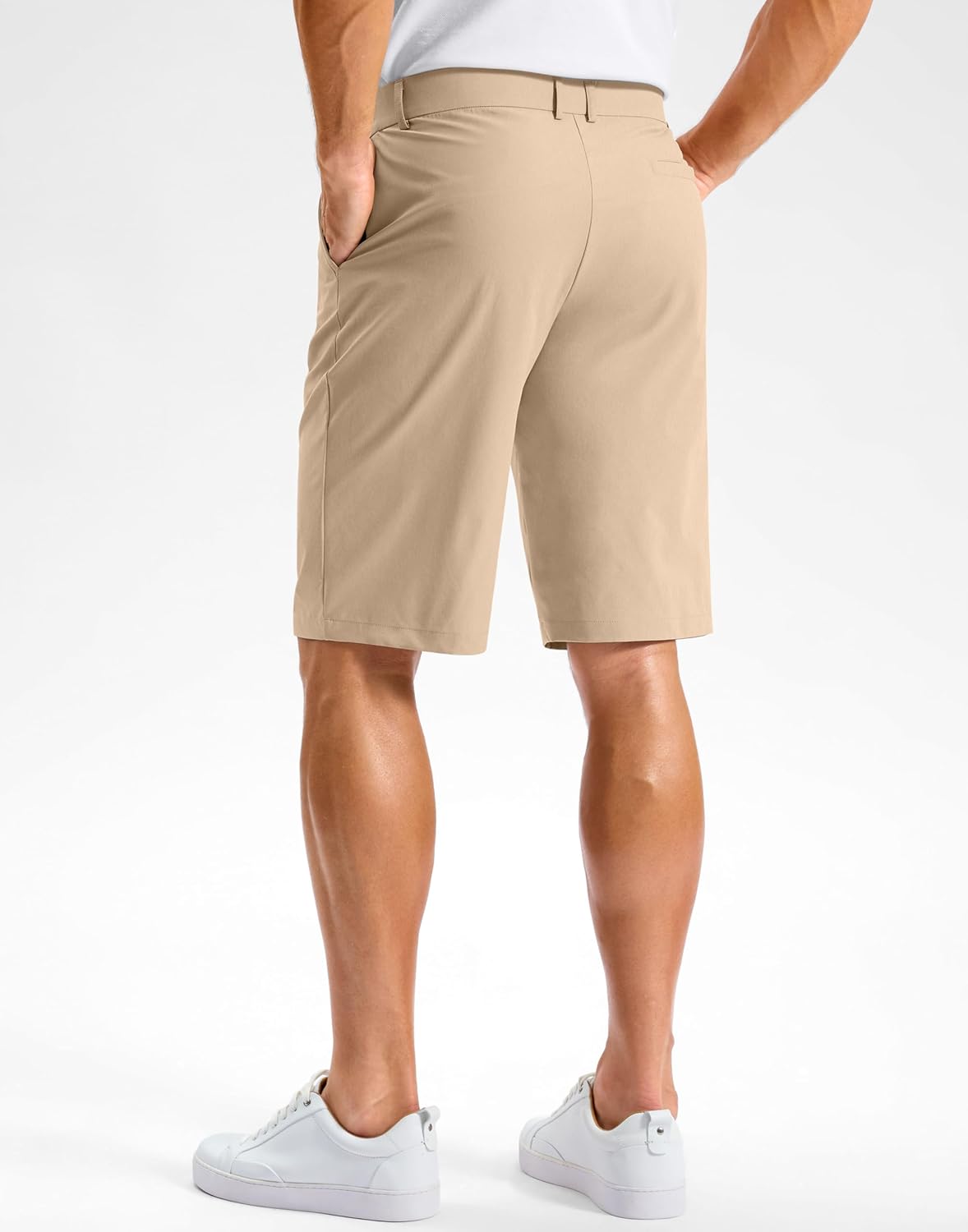 Pudolla Men's Golf Shorts with 4 Pockets 11"/13" Long Inseam Lightweight Quick Dry Flat Front Hybrid Shorts for Casual Work