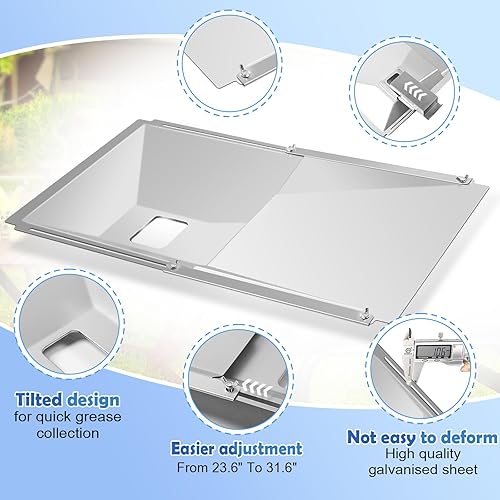 Miniatura 3 de Grease Tray with Catch Pan and Foil Liner, Adjustable Drip Pan for 3/4/5 Gas Grill Models from Dyna Glo, Nexgrill, Expert Grill, Kenmore, Charbroil,
