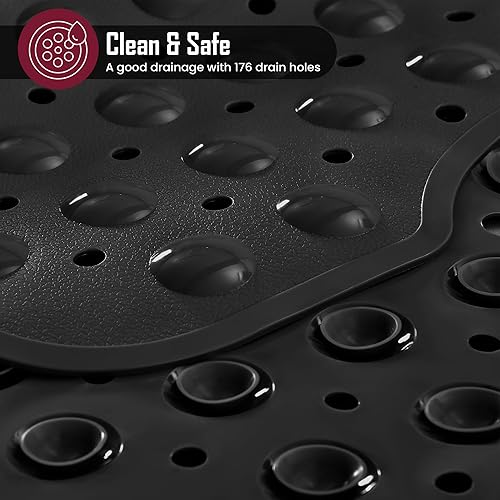 Miniatura 4 de LDC - Tapete de baño para bañera, tapete interior de ducha con orificios de drenaje y ventosas, tapete de baño antideslizante para el interior de la