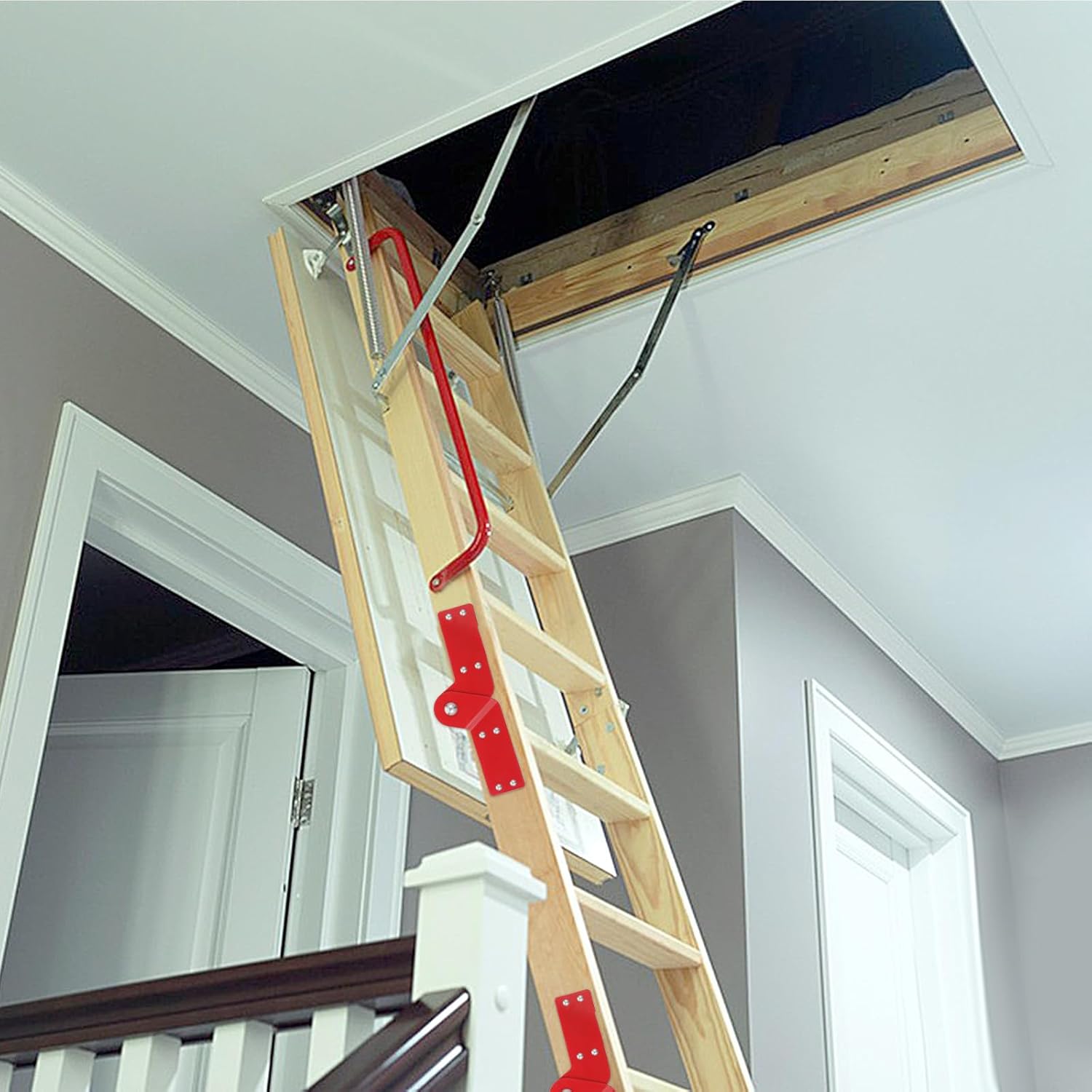 Attic Ladder Hinge Herringbone Ladder Tie Rod Attic Ladder Accessories (2Pcs)