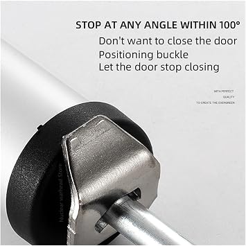 Automatic Door Closers,Door Spring, Door Closer Automatic Door Soft Close 100 Degrees Within Positioning Stop Buffer Adjustment Furniture Hardware Simple Pneumatic Door Closer Door Opener (Color : Co