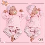 JIZHI Lifelike Reborn Baby Dolls - 18 inch Soft Body Realistic Newborn Baby Dolls American Sleeping Girl Dolls with Clothes and Toy Accessories Gift for Kids Age 3+