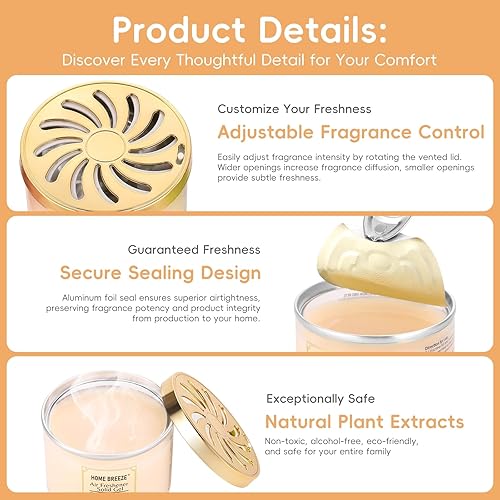 Miniatura 3 de Ambientador de gel sólido, 3 unidades, fragancia Pink Celia Designer Fragrances elimina olores en baños, áreas de mascotas, barcos, casas rodantes y