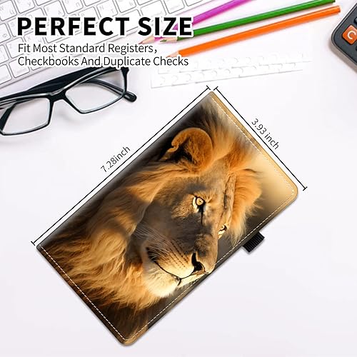 Miniatura 2 de Funda para chequera para hombres y mujeres, de piel sintética, tarjetero con bloqueo RFID, registro estándar duplicado, grabado en relieve en ambos