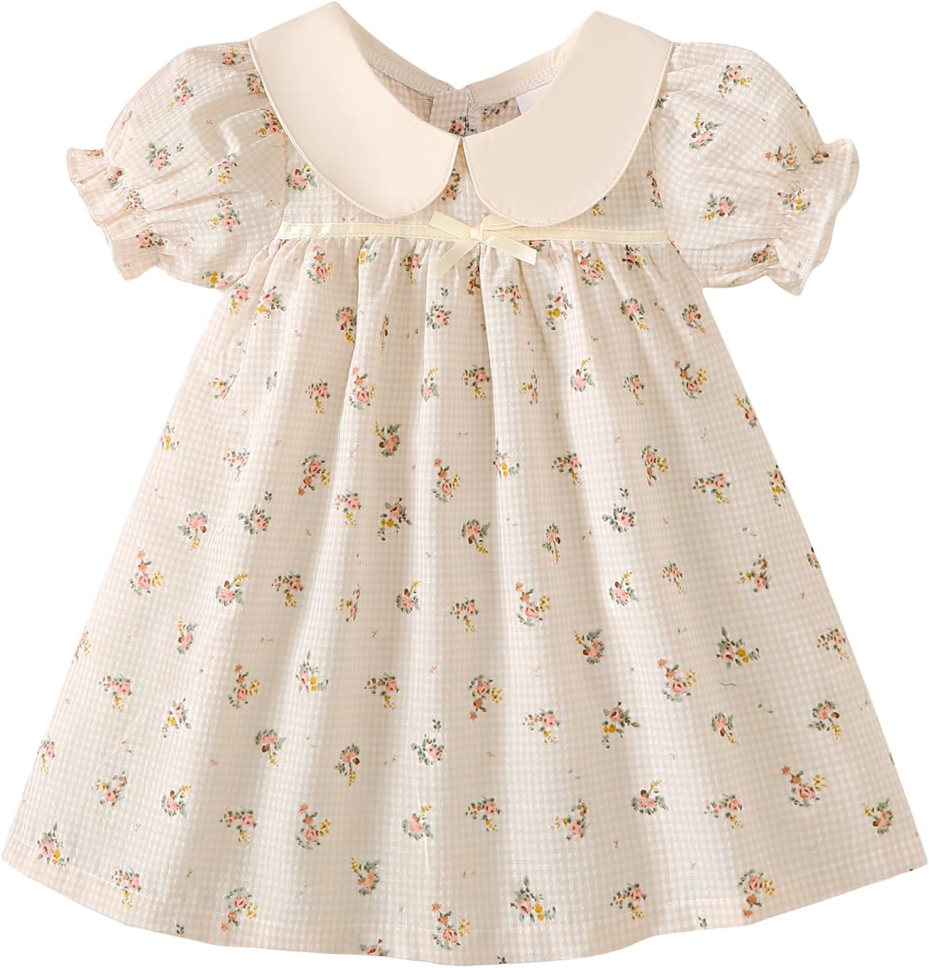 Kucnuzki Baby Girl Clothes Cute Spring Summer Sun Dresses Toddler Casual Puff Sleeve Floral Dress Girls Summer Outfits