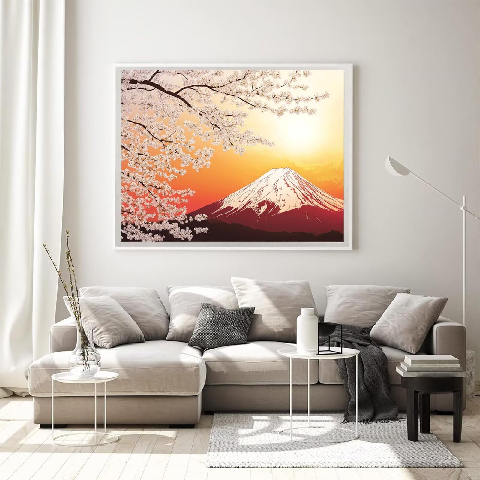 Malarstwo diamentowe, Japonia, Berg Fuji, obraz diamentowy 5D, okrągły obraz diamentowy, obraz typu "zrób to sam", zestaw do majsterkowania dla dorosłych, kryształowa sztuka, dekoracja domu, 70 x 100