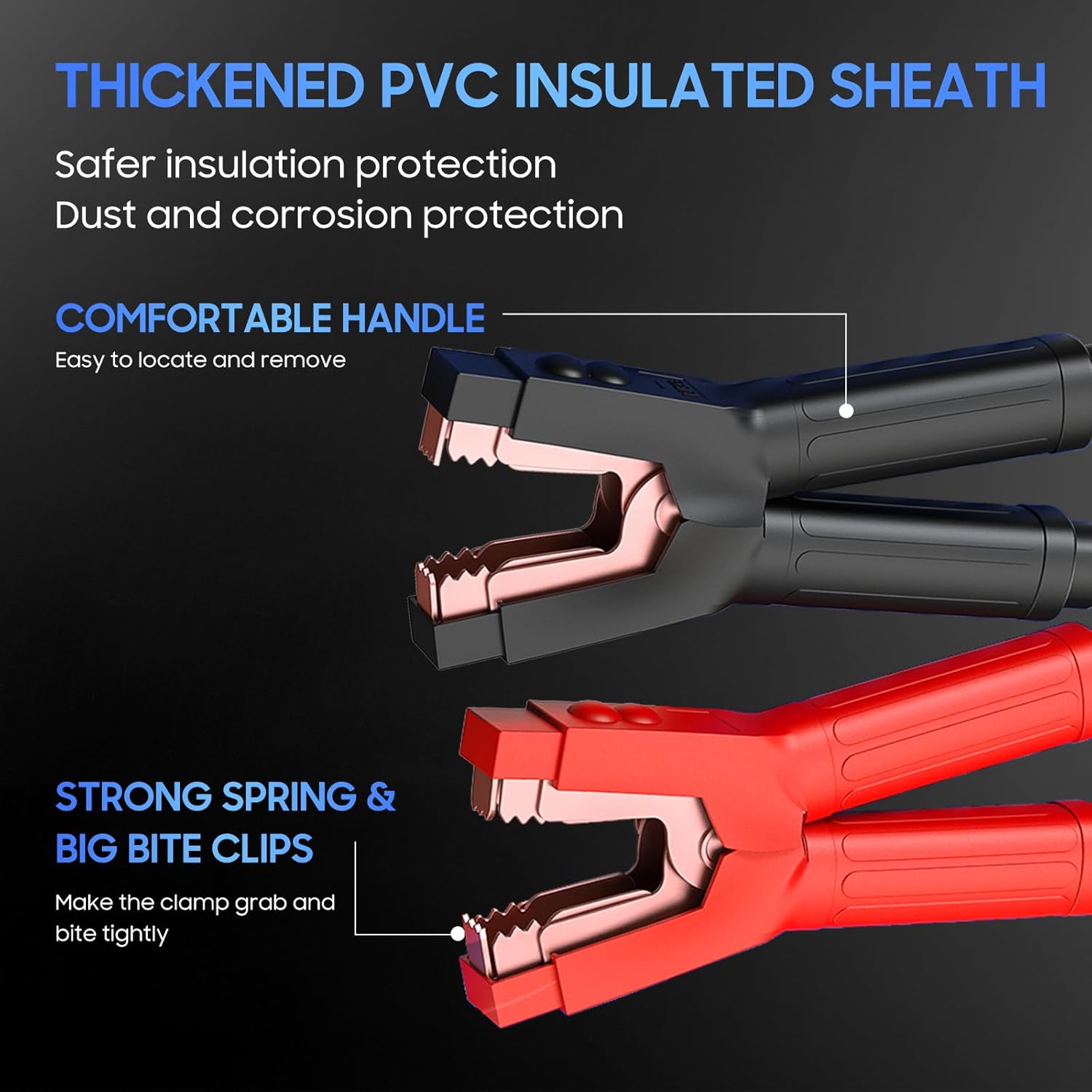 Heavy Duty Jumper Cables, 0 Gauge 30 Feet 1000Amp Automotive Booster Cables for 12V & 24V Cars, SUVs and Trucks, Jumper Cables Kit with Carry Bag (0AWG x 30Ft)