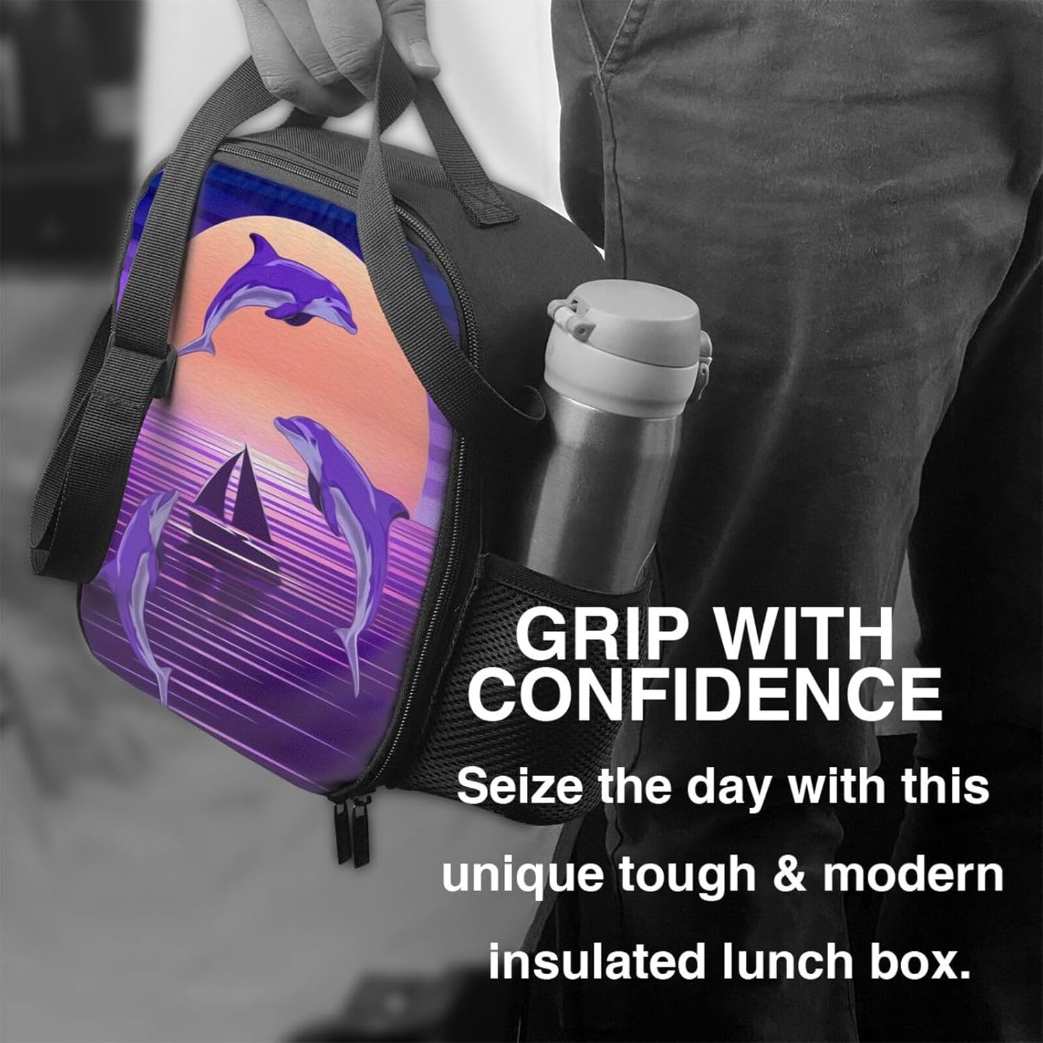 Customized Logo Photo Image Lunch Box Personalized Text Lunch Box Insulation Handheld Diagonal Straddle Lunch Tote Bag Custom Lunch Boxs For Adult Teens Kids