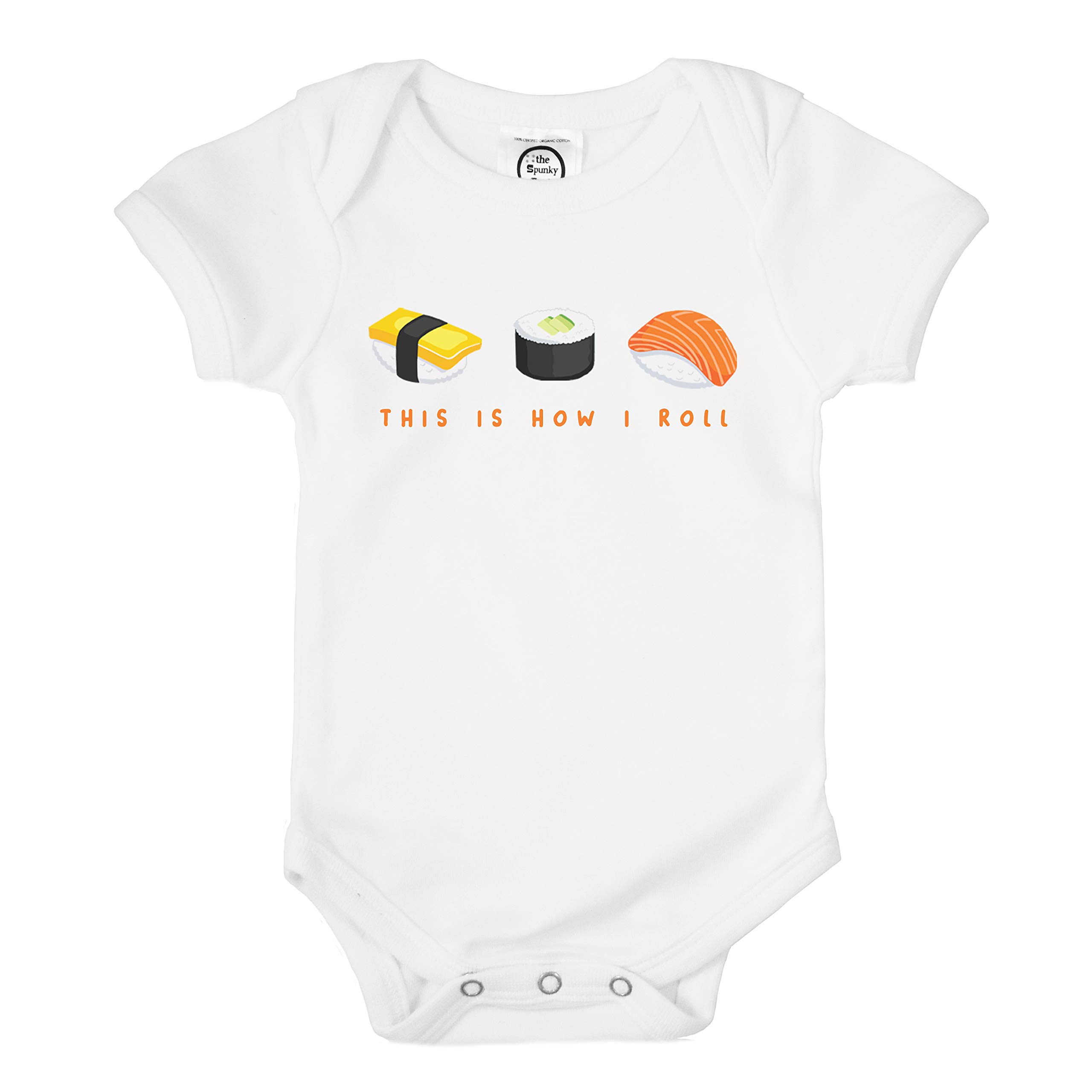The Spunky Stork The Spunky Stork This is How I Roll Organic Cotton Sushi Baby Bodysuit (0-3M)