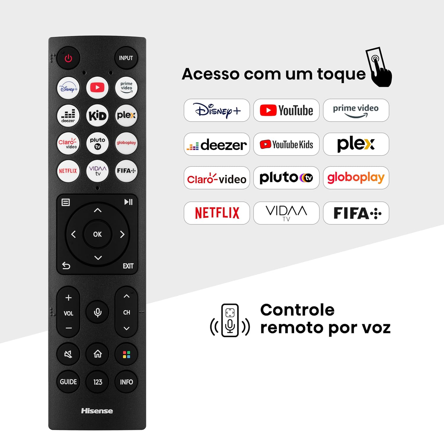 Hisense Smart TV UHD 4K DLED 50" Polegadas 50A6K com HDR10+ Dolby Vision Game Mode Controle por Voz Alexa Built-In AirPlay