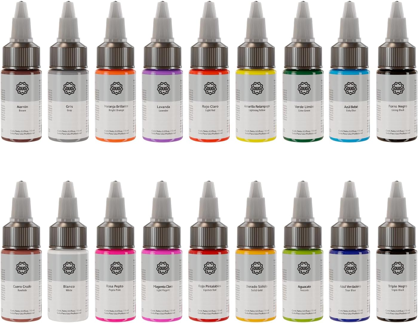 Kit de Tinta para Tatuar OUO Tattoo Profesional Segura 18 Pzs Colores ...