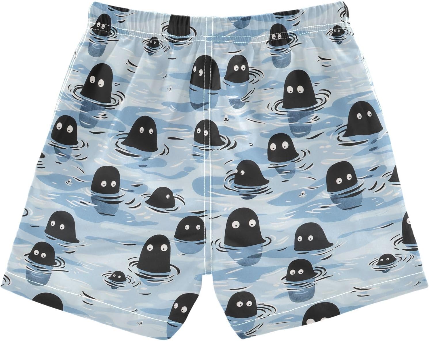 visesunny Black Cylind Boys Swim Trunks Quick Dry Drawsting Boy's Beach Shorts Boy Bathing Suit with Pockets