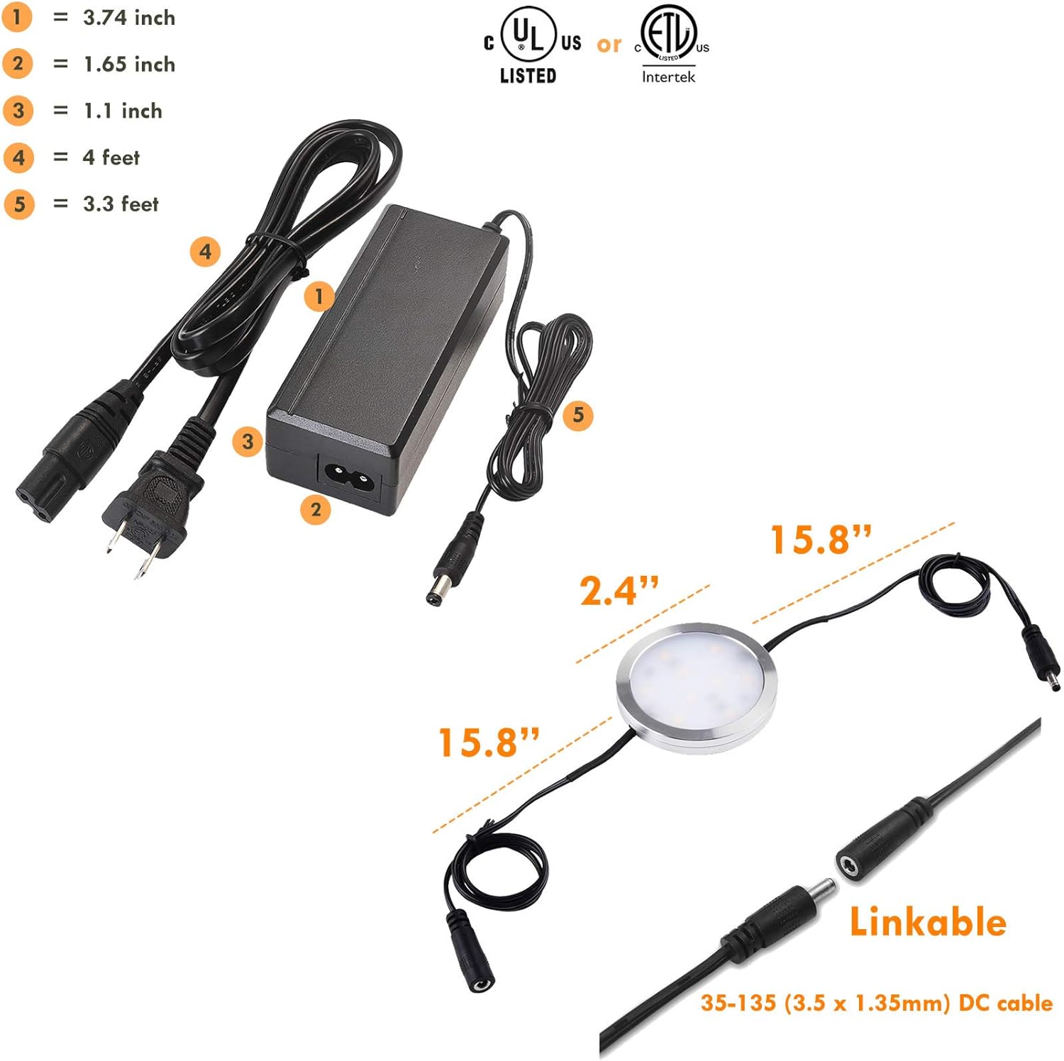Flash Deals - 50% OFF Lvyinyin Under Cabinet LED Lighting Kit Wall Plug, Touch Dimmable, 120V to 12V Puck for Kitchen Closet Counter Lighting, 12 Lights, Warm White