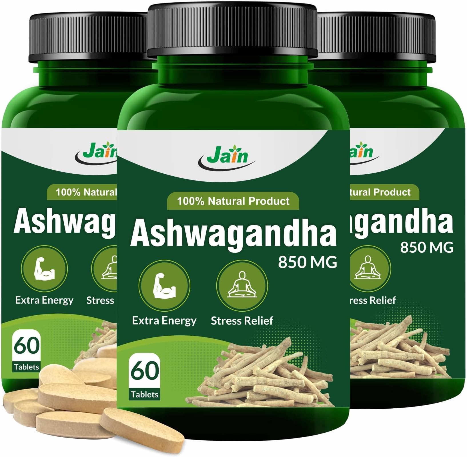 Jain Ashwagandha 850Mg Tablet - 60 Count (Pack Of 3)