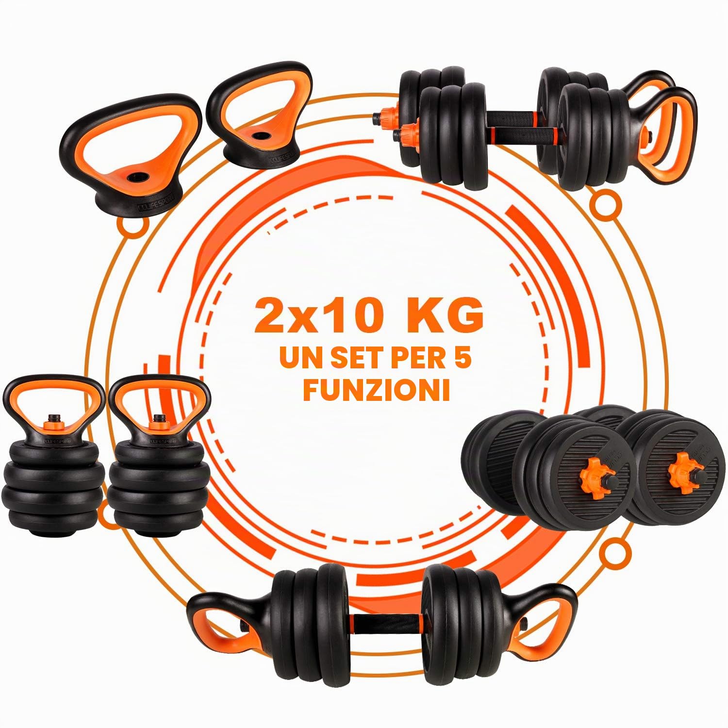 CCLIFE 6in1 Manubri Palestra Pesi Plestra Manubri Regolabili Set Pesi Palestra 20 25 40 kg-ZERRO