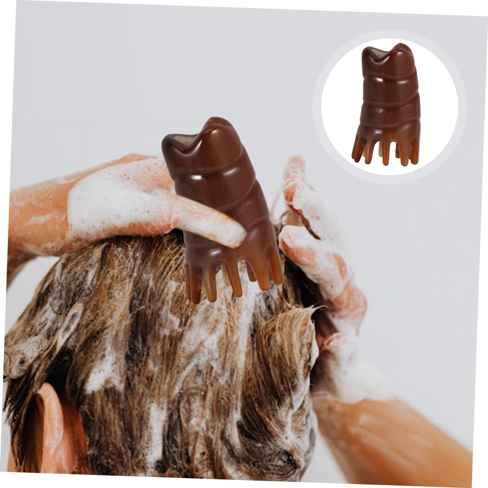 PACKOVE 2 Piezas Cepillo de Masaje para Cabelludo de de Yak Herramienta de Limpieza y Exfoliación del Cabello Cepillo Ergonómico para Masajear y Limpiar el Cabelludo Diseño Portátil y