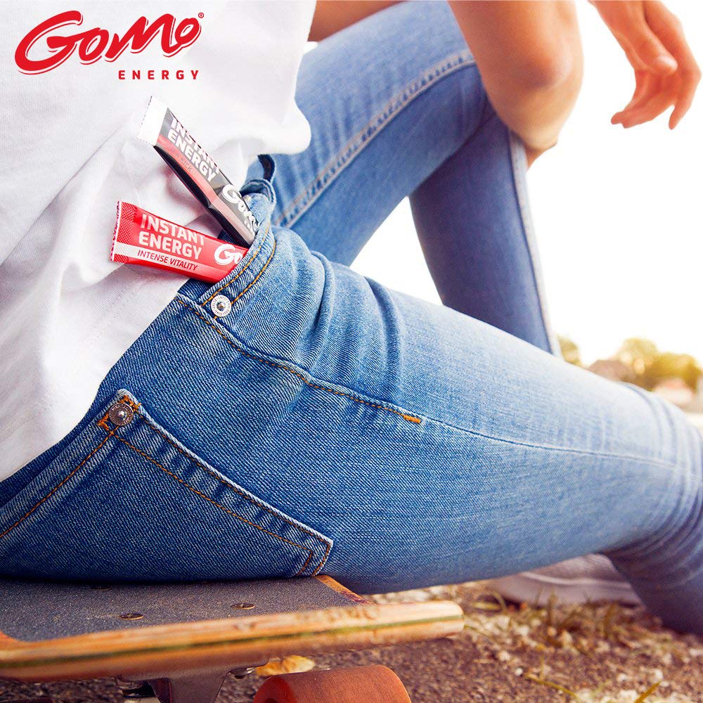 GoMo ENERGY - Polvo instantáneo de energía instantánea Cola Zero para vigilia, resistencia y concentración, bebida energética instantánea superfuerte, sin azúcar, con cafeína, vitaminas B y taurina