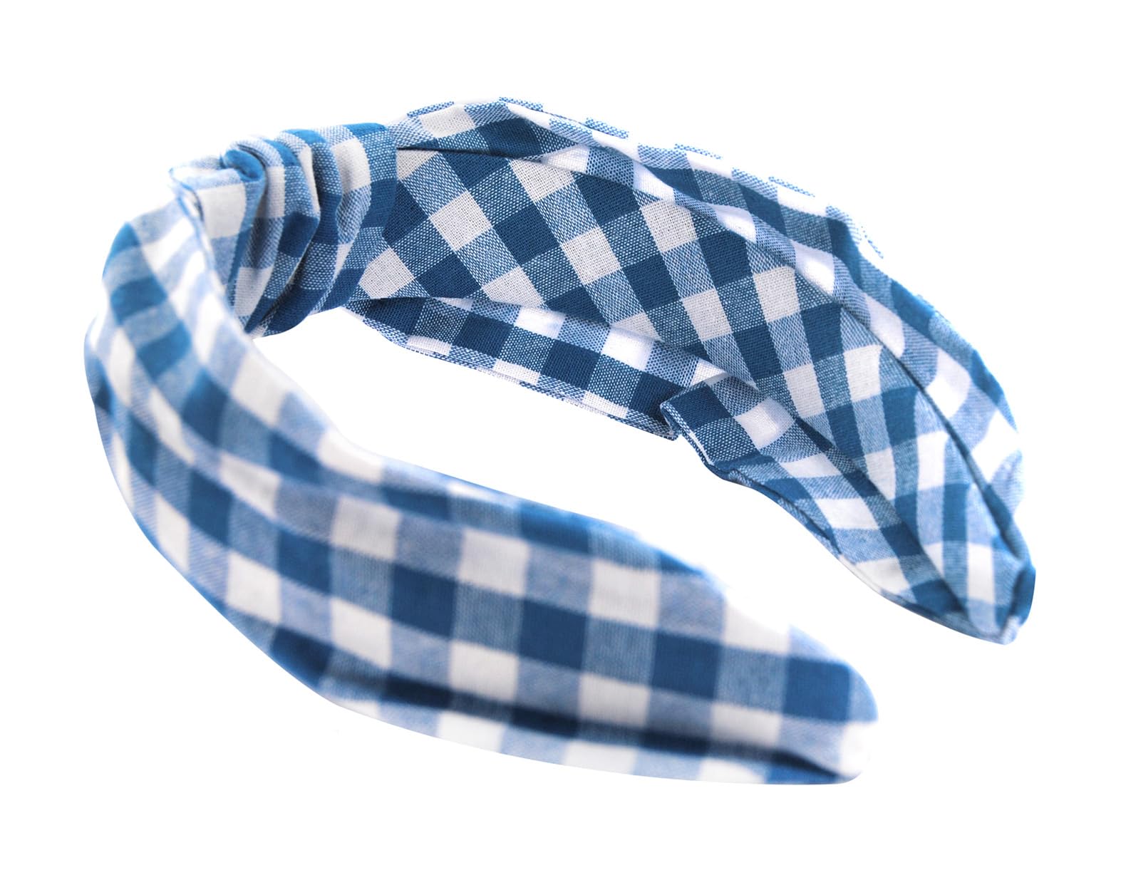 axy HR34k Vintage Look Checked Hair Band 34k Hair Band Wonderful Blue-White Check - Image 4