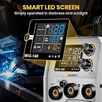 SSimder 140A MIG Welder 3 in 1, 240V Flux Core Lift TIG Stick
