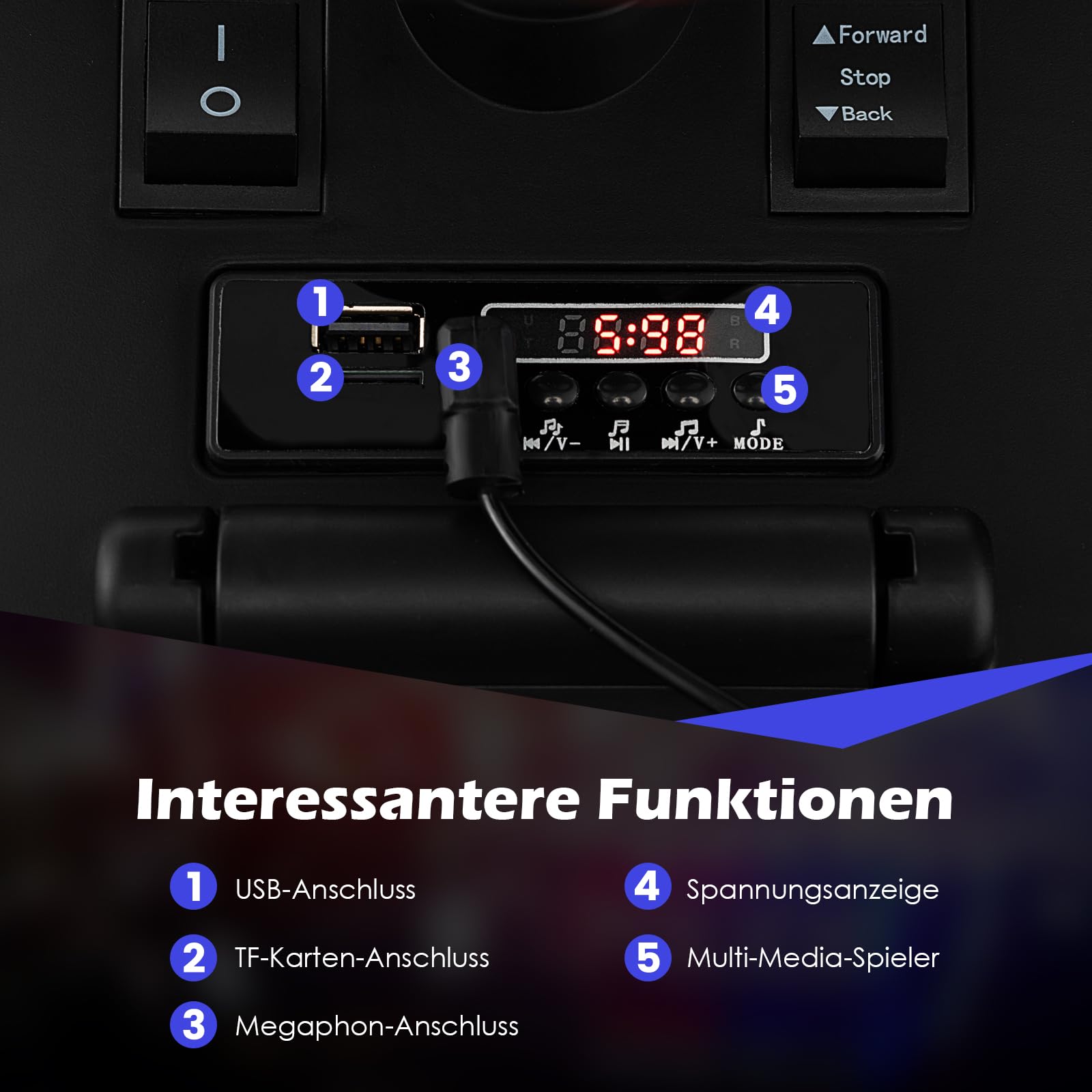 GOPLUS Kinder Elektroauto Polizei, 6V Kinderfahrzeug mit Megaphon, Sirenengeräuschen und Lichtern, Kinderauto mit Musik, Geschenk für Jungen und Mädchen im Alter von 18-60 Monaten (Schwarz)