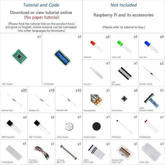 Freenove LCD Starter Kit for Raspberry Pi 5 4 B 3 Zero 2W Not Included