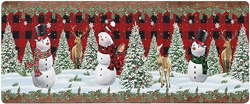 Tapete de baño con muñecos de nieve navideños, antideslizante, de secado rápido y absorbente, tierra de diatomeas, fregadero, dormitorio, cocina,