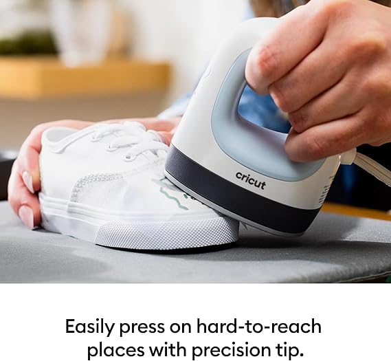 Cricut EasyPress Mini Heat Press - for Pressing Small Objects Like Shoes, Stuffed Animals, Hats & More - 3 Heat Settings & Precision Tip - Ceramic-Coated Heat Plate - Compact & Lightweight - Zen Blue