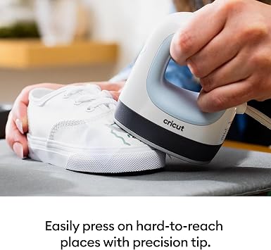 Cricut EasyPress Mini Heat Press - for Pressing Small Objects Like Shoes, Stuffed Animals, Hats & More - 3 Heat Settings & Precision Tip - Ceramic-Coated Heat Plate - Compact & Lightweight - Zen Blue
