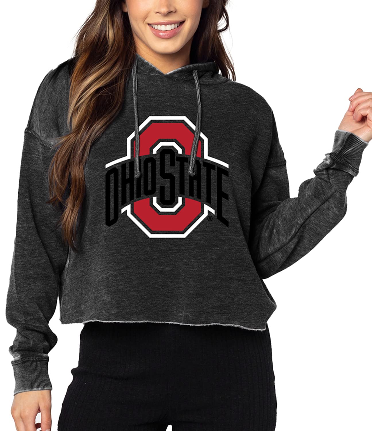 NCAA Ohio State Buckeyes Womens Campus Hoodie, Charcoal, Medium