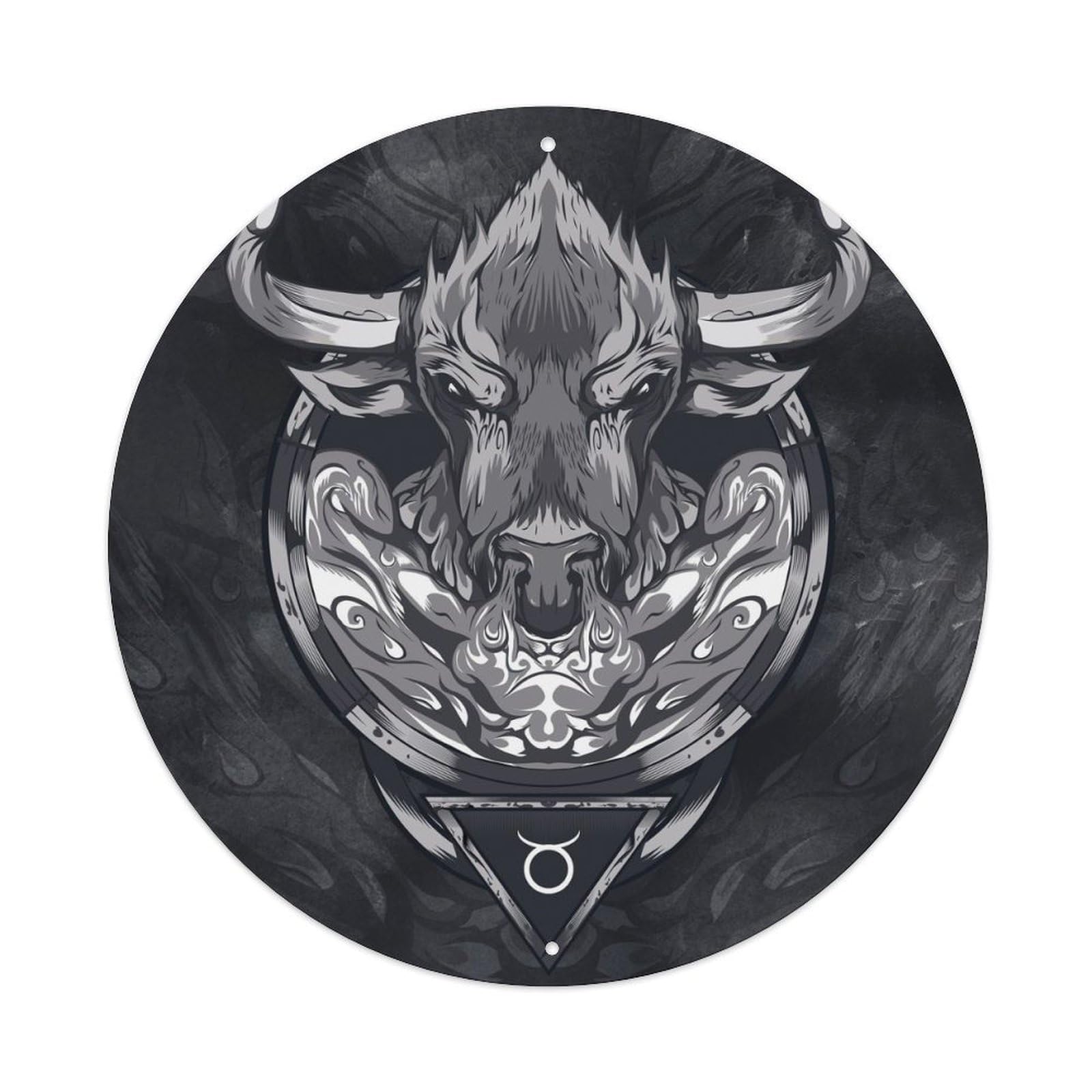 Dark Constellations Poster Taurus Vintage Metal Tin Sign Plaque Wall Decor for Cafe, Club, Garden Round Metal Poster 8x8Inch