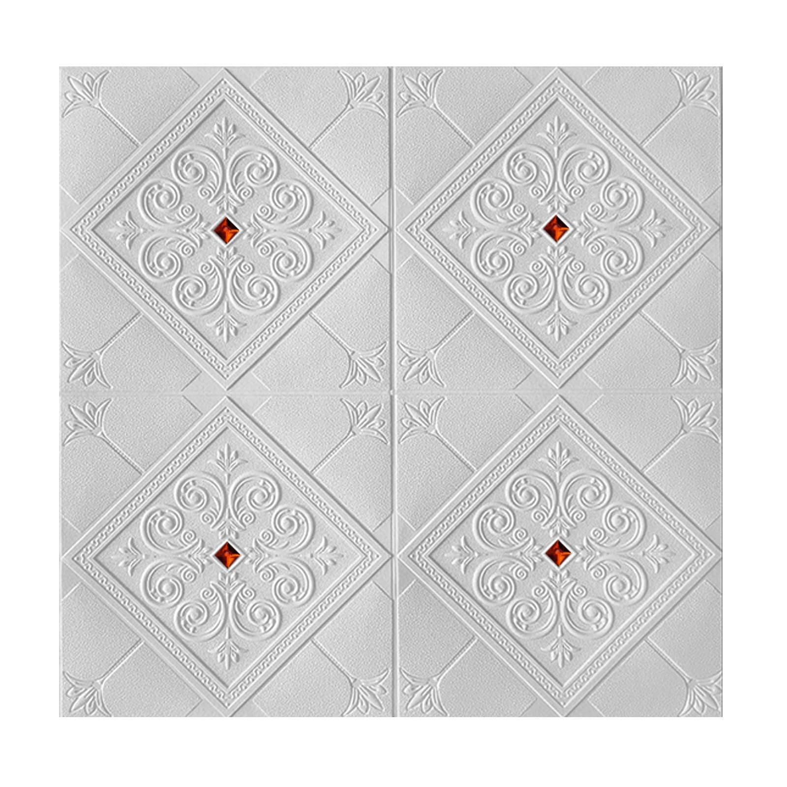 Rilievo Pannelli da Parete 5/10 Pezzi XPE Spesso Arte Moderna per Pareti Interne Impermeabili Pannellis Decorativi Fonoassorbenti con Adesivo Adesivi 27.6x27.6"