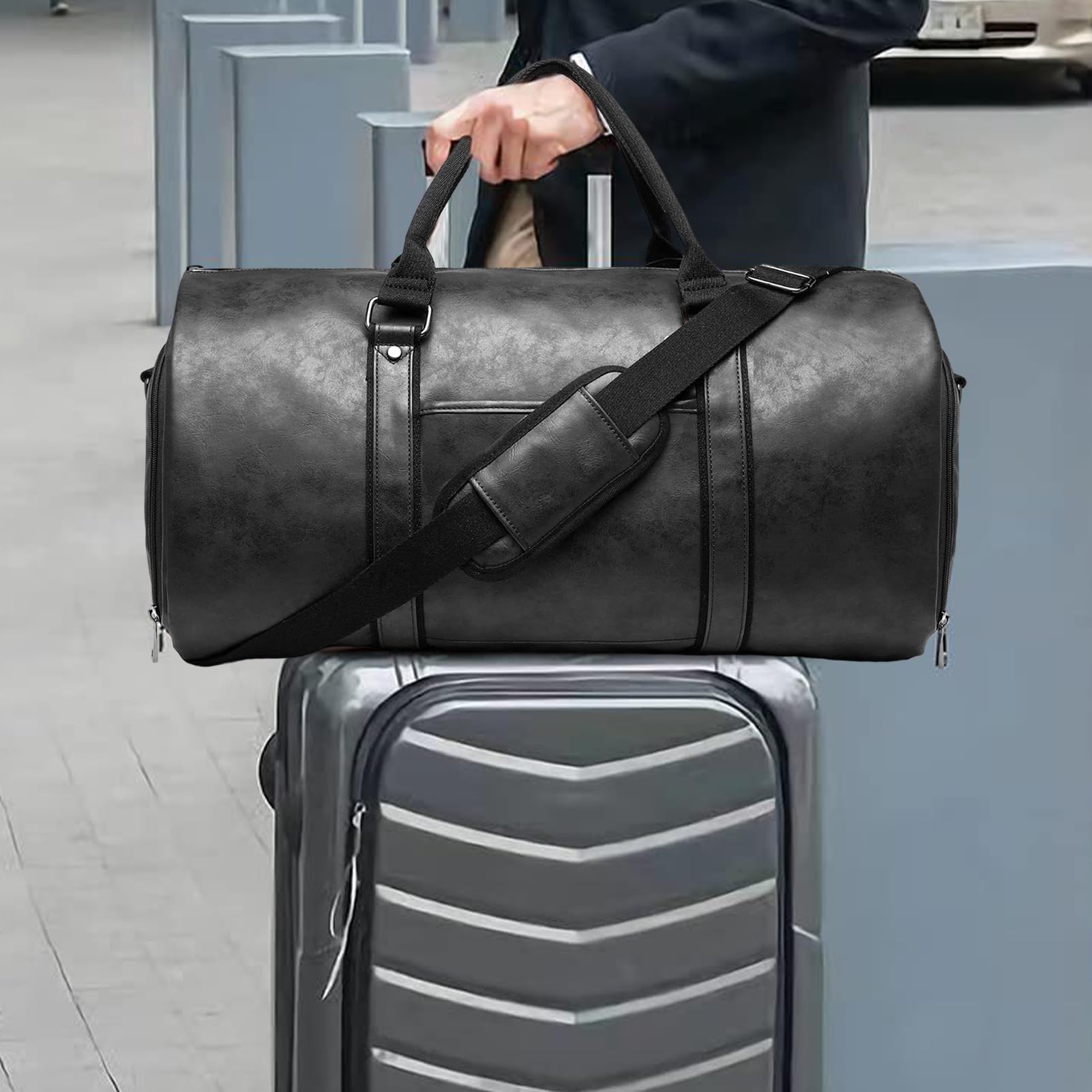 Torby podróżne na odzież,Torba podróżna na odzież, Torba podróżna garnitur | kabriolet, Przedział buty, skórzana walizka ubrania dla męża, mężczyzn, kobiet