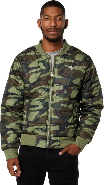 U.S. Polo Assn. Quilted Bomber Jacket Army Green