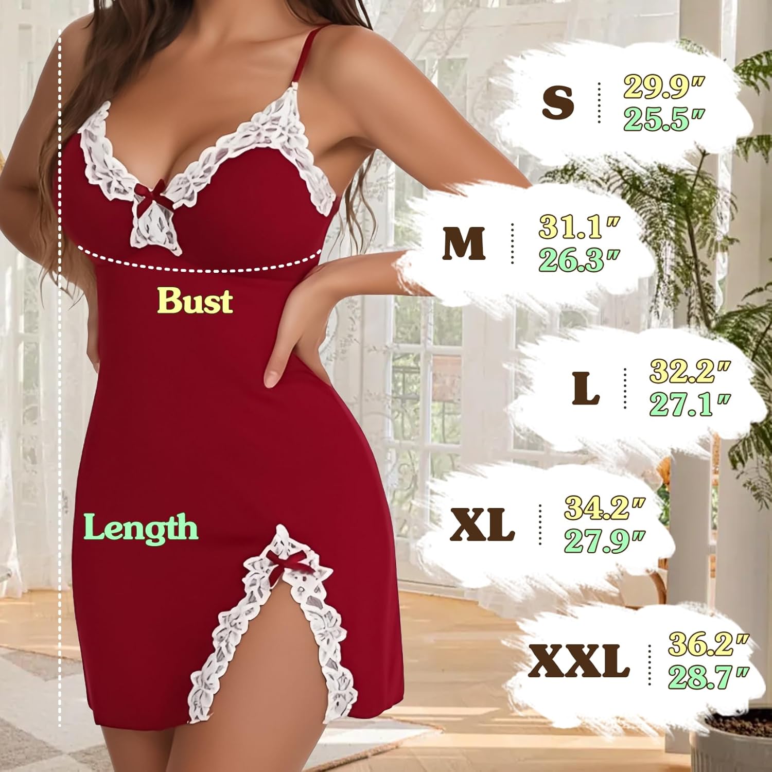 Lingerie for Women Babydoll Chemise Sexy Lingerie Sets Nightgown Lace Dress Sleepwear Teddy Outfits for Women - Image 4