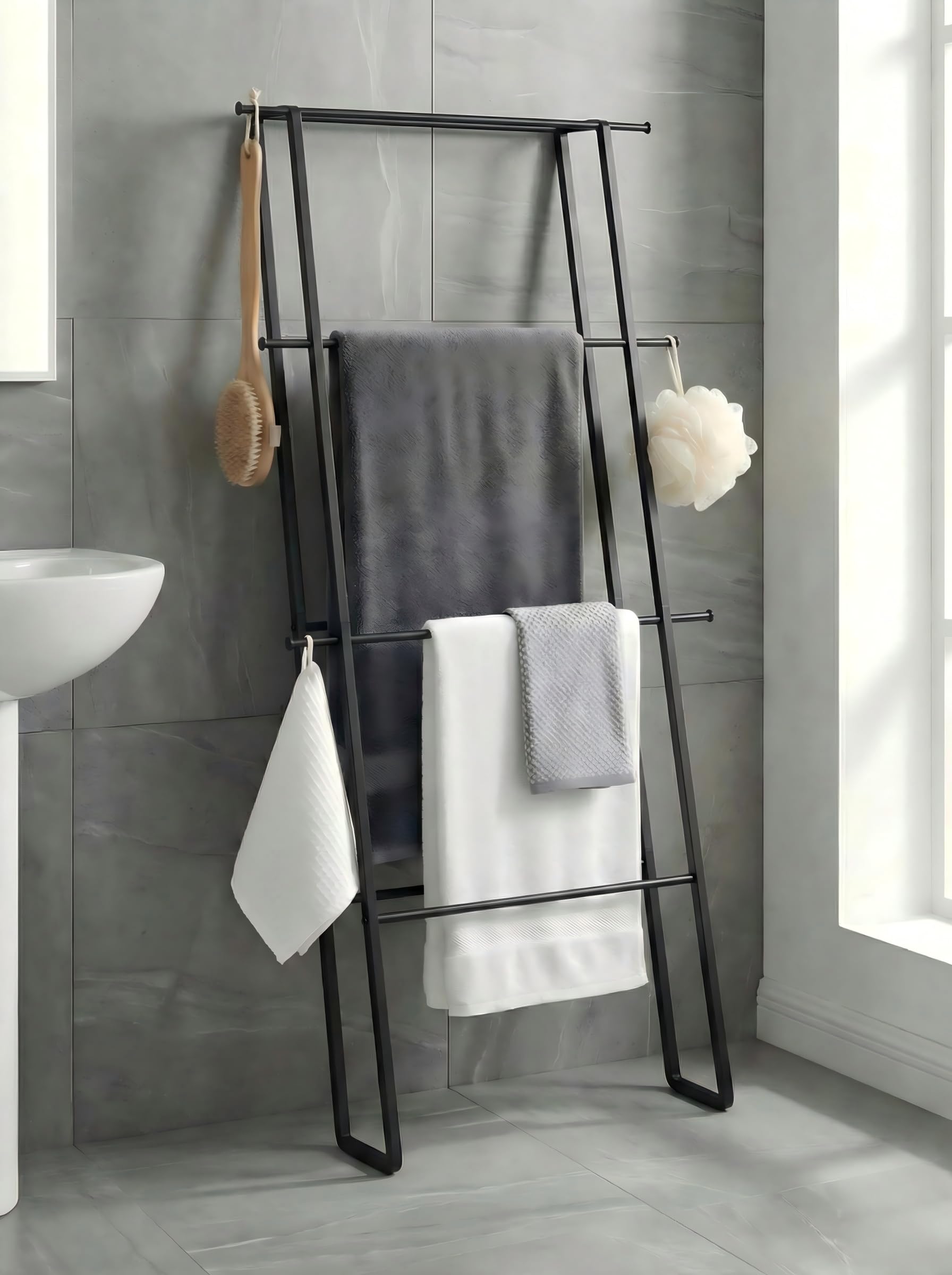 Freestanding Ladder Towel Rack