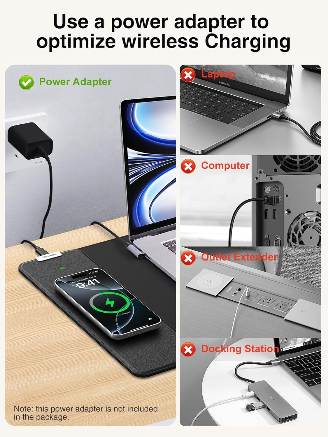 2-in-1 Mouse Pad with Magnetic Wireless Charging, Gaming Mouse Pad, 31.5"x11.8" Large Desk Mat for Laptop/Keyboard, Waterproof Smooth Surface, Non-Slip Base, No Adapter 9 71u7eeRa5eL. AC SL1500