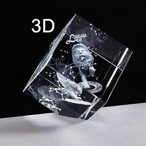 Miniatura 4 de Regalos de astrología del zodiaco Leo con cristales 3D para mujeres y hombres, figura de cristal Leo, decoración de constelación, cosas de julio,