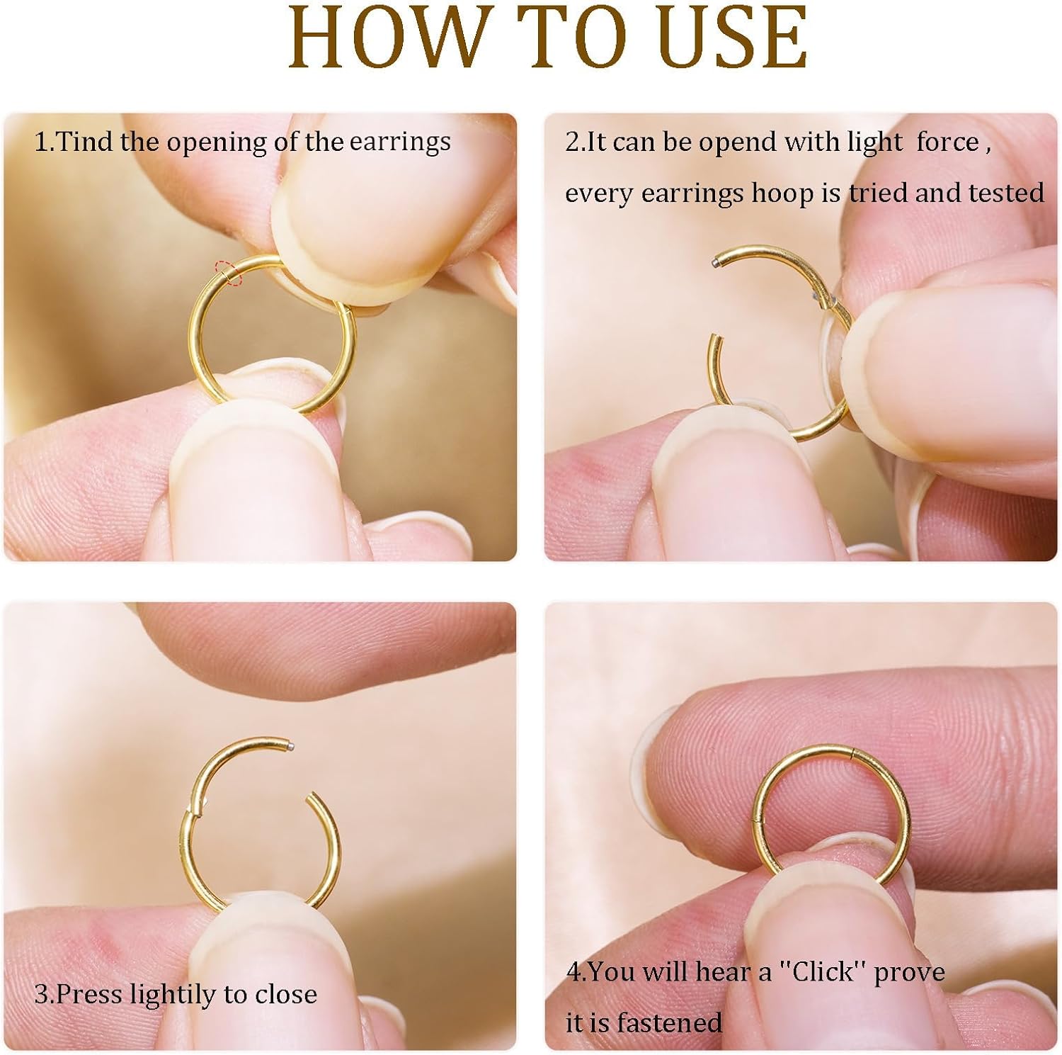 Small Gold Hoop Earrings, Lightweight 14K Gold Plated Huggie Hoop Earrings for Cartilage Helix Tragus, Hypoallergenic Earrings for Women Men, Tiny Thin Hoops Surgical Steel Endless Hoops Earrings 6-10 mm