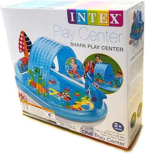 Vista 2 de INTEX 57128MW Shark Play Center - Piscina inflable para niños, 61.5 x 51 x 33 pulgadas, a partir de 2 años Azul