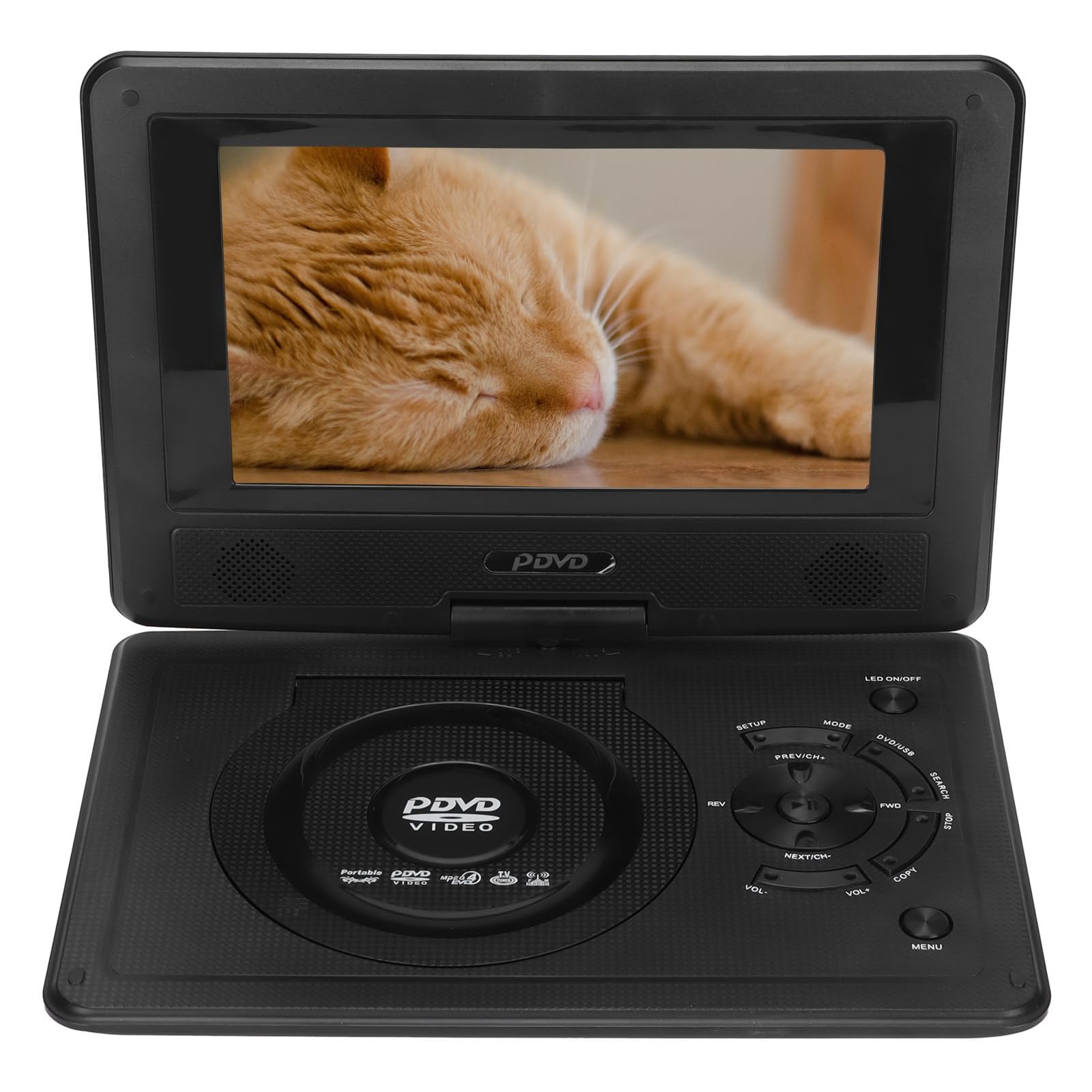 Reproductor DVD Portátil 8.5 Pulgadas Pantalla Grande Entrada/Salida USB/SD/AV Lector Tarjetas Integrado Compatible TV PAL/NTSC/SECAM