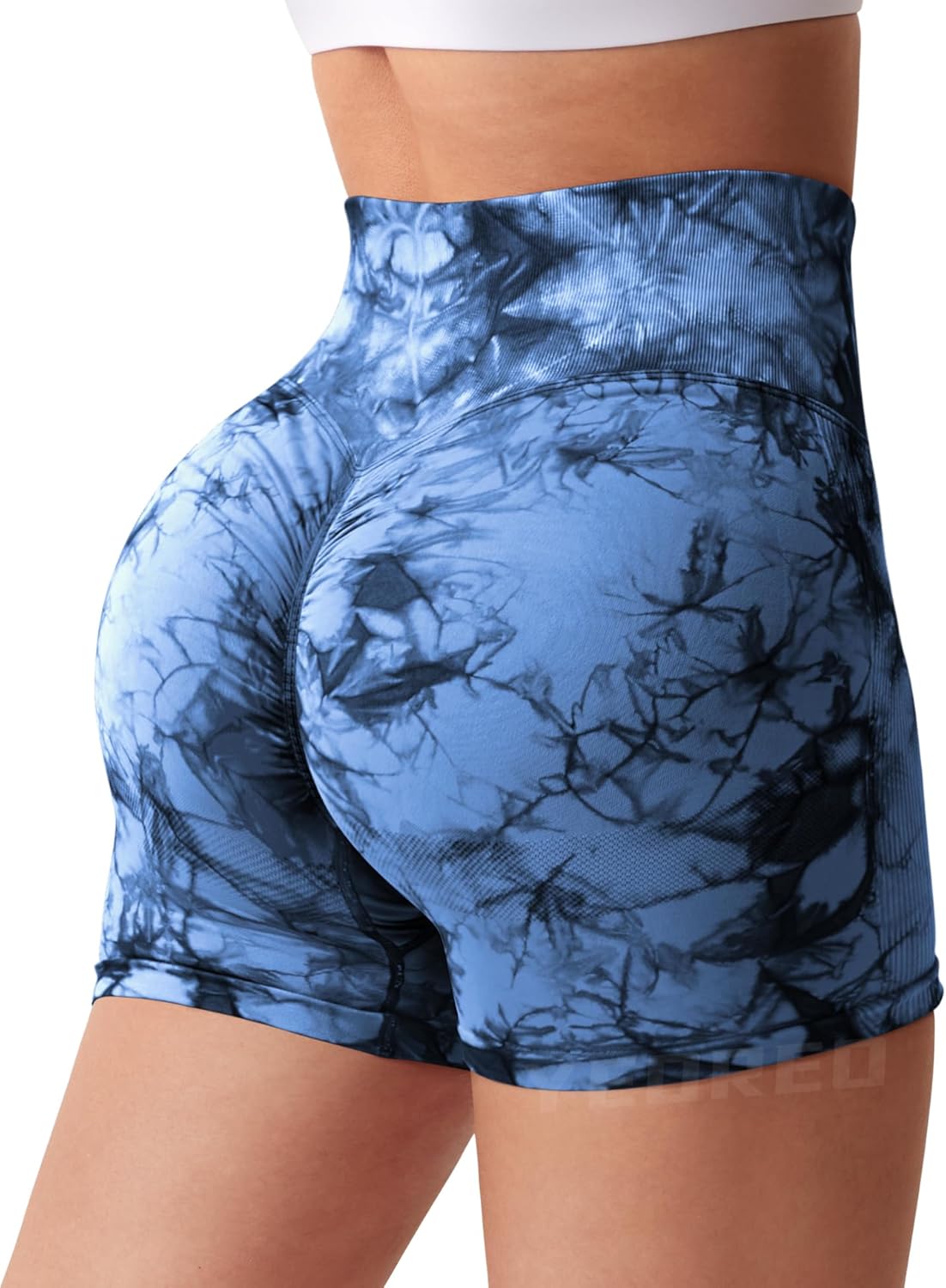 YEOREO Women High Waist Workout Yoga Gym Smile Contour Seamless Cycling Shorts - Image 4