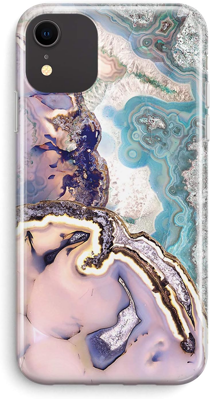 Recover Agate Slice Marble iPhone XR Case. Soft Protective Silicone Cover for iPhone XR. (Agate Slice)